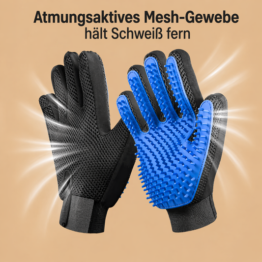 Haustier Fellpflege Handschuh – Haarentfernung & Massage für Hunde & Katzen