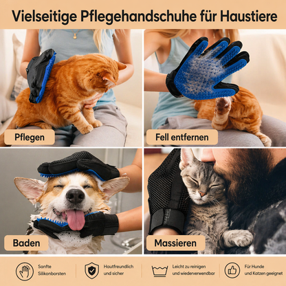 Haustier Fellpflege Handschuh – Haarentfernung & Massage für Hunde & Katzen