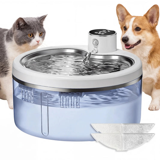 Automatischer Katzenbrunnen aus Edelstahl – 2,5L Trinkbrunnen mit Filter